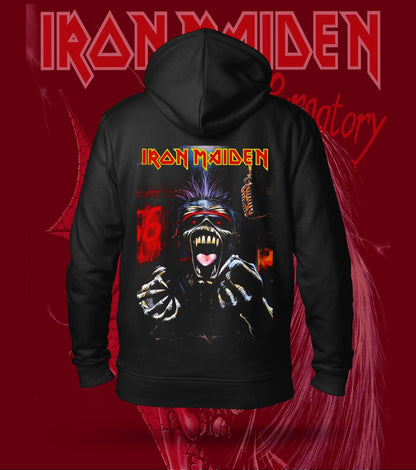 Iron Maiden Screaming Eddie Hoodie – 300 GSM Heavyweight Cotton – Black back print