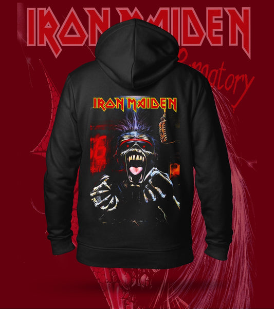 Iron Maiden Screaming Eddie Hoodie – 300 GSM Heavyweight Cotton – Black back print