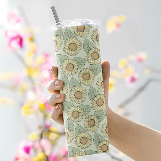 Pastel Sunflower Skinny Tumbler (591 ml / 20 oz)