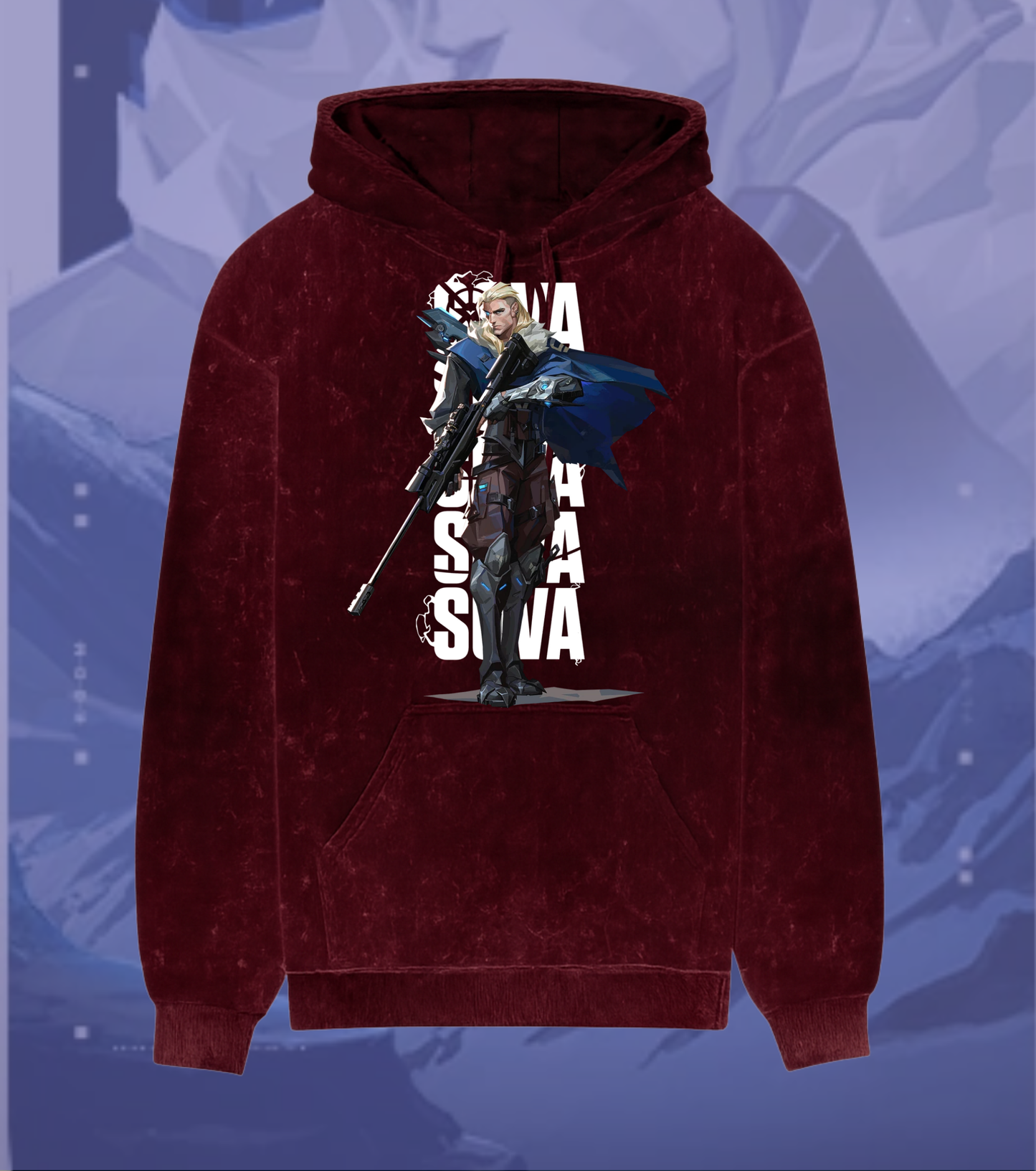 Sova | Valorant – Hunter’s Focus Acid Wash Hoodie