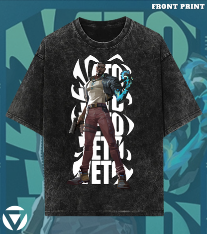 VETO | Valorant – Premium 240 GSM Oversized Acid Wash T-Shirt
