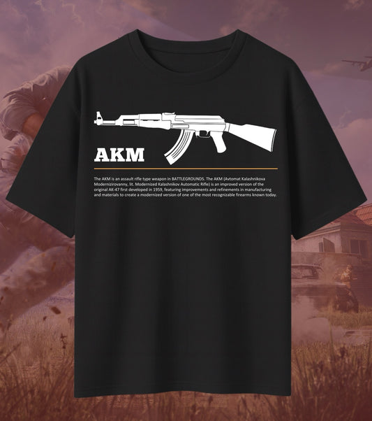BGMI AKM Oversized T-Shirt | 240 GSM Heavyweight Power AR Tee