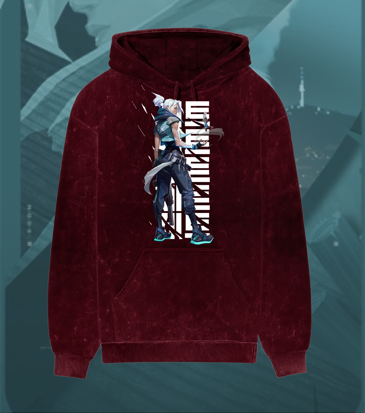 Jett | Valorant – Stormchaser Acid Wash Hoodie