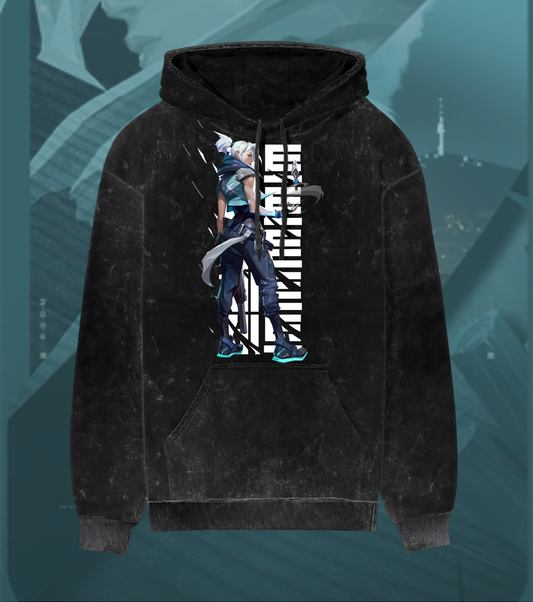 Jett | Valorant – Stormchaser Acid Wash Hoodie