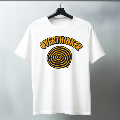 Overthinker Spiral  – Black & Mustard Regular T-Shirt