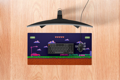 Retro Pixel “Eat Sleep Game” XL Mousepad – 80×33 cm