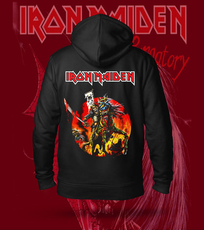Iron Maiden Infernal Warrior Eddie Hoodie – 300 GSM Heavyweight Cotton – Black back print