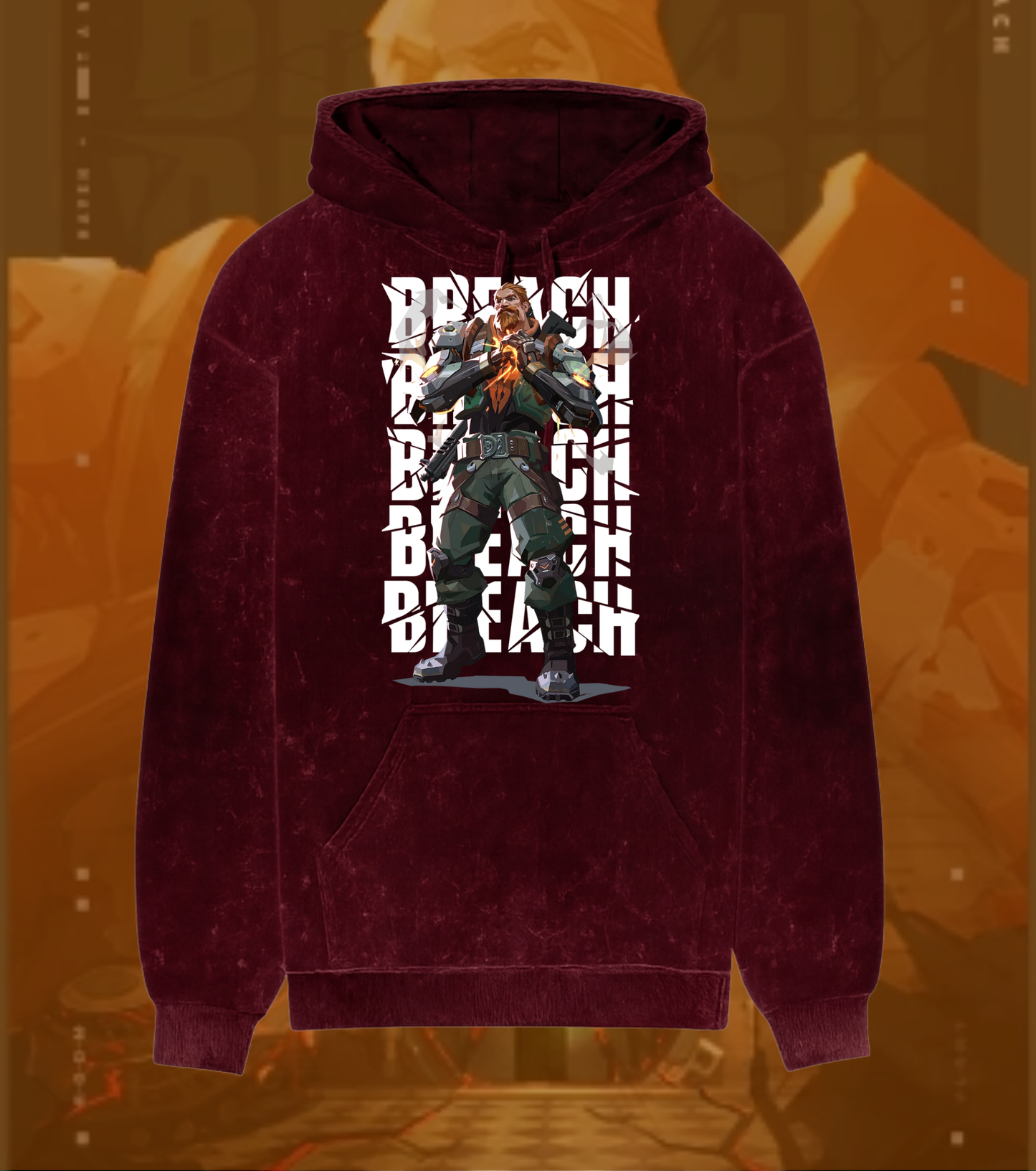 Breach | Valorant – Earthshaker Acid Wash Hoodie