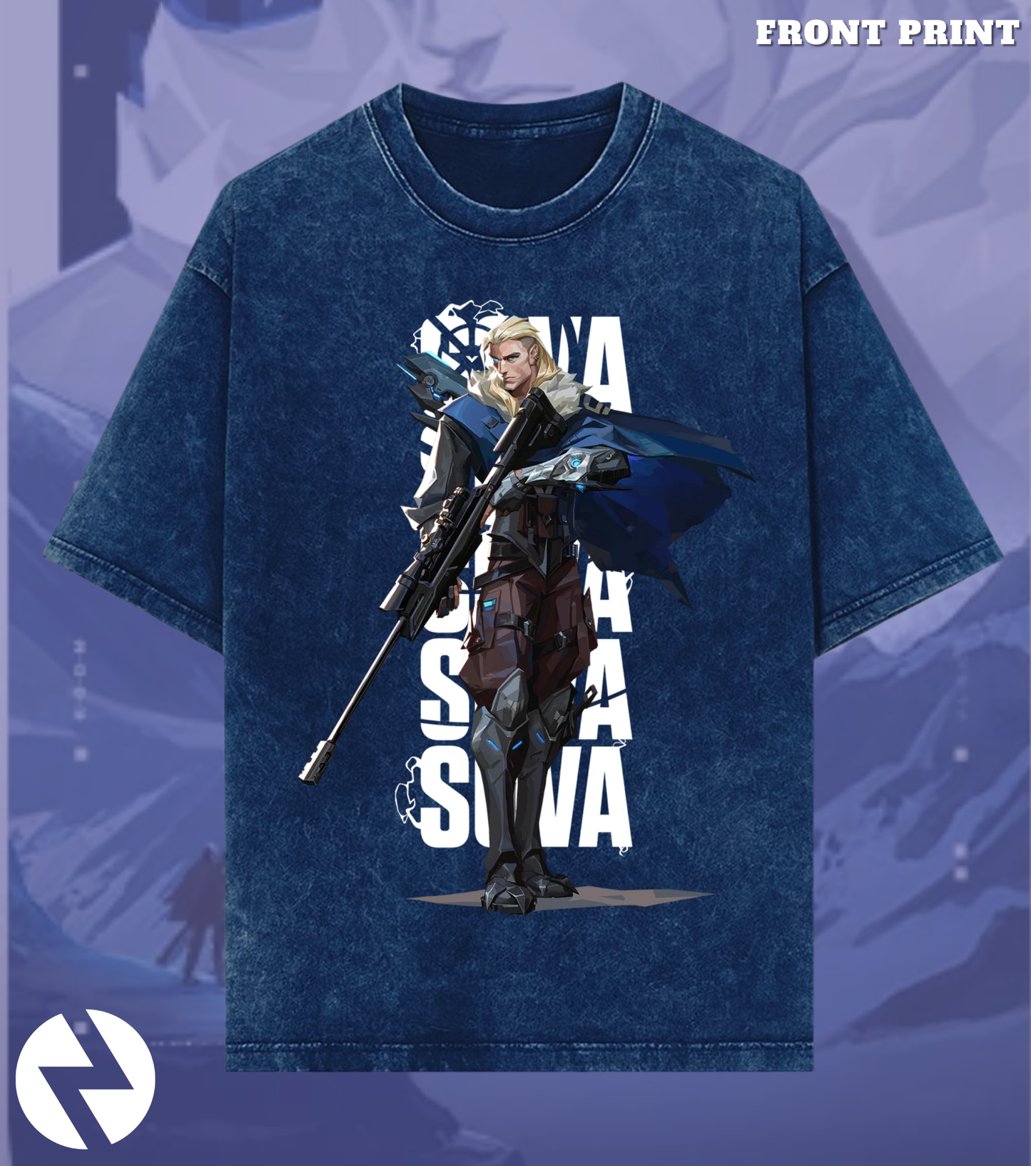 Sova | Valorant – Hunter’s Focus 240 GSM Oversized Acid Wash Tee