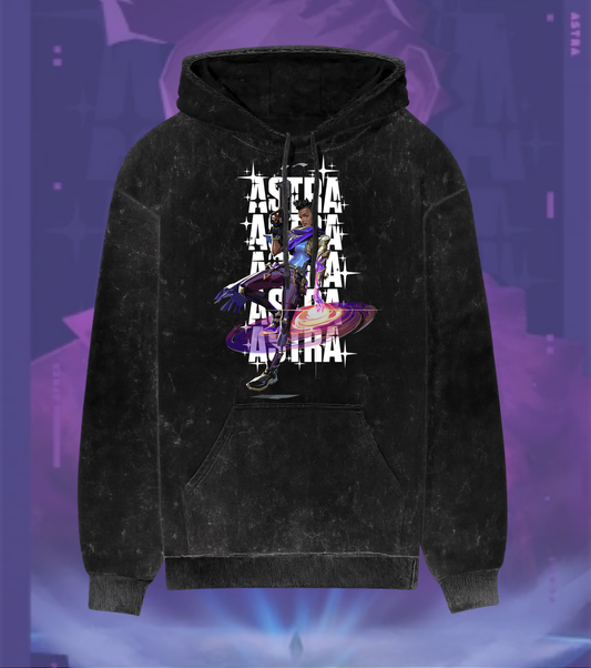 Astra | Valorant – Cosmic Vision Acid Wash Hoodie