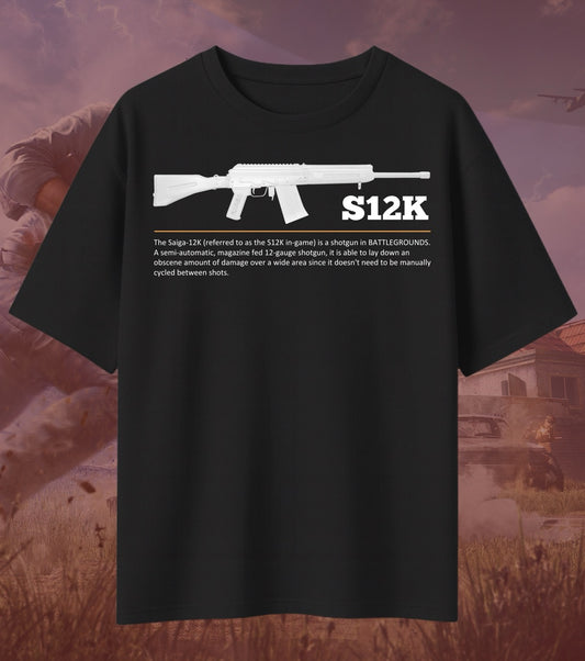 BGMI S12K Oversized T-Shirt | 240 GSM Heavyweight Shotgun Tee