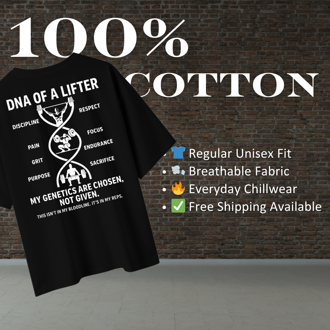 DNA of a Lifter – Oversized Motivational Gym Tee Oversized T-Shirt
