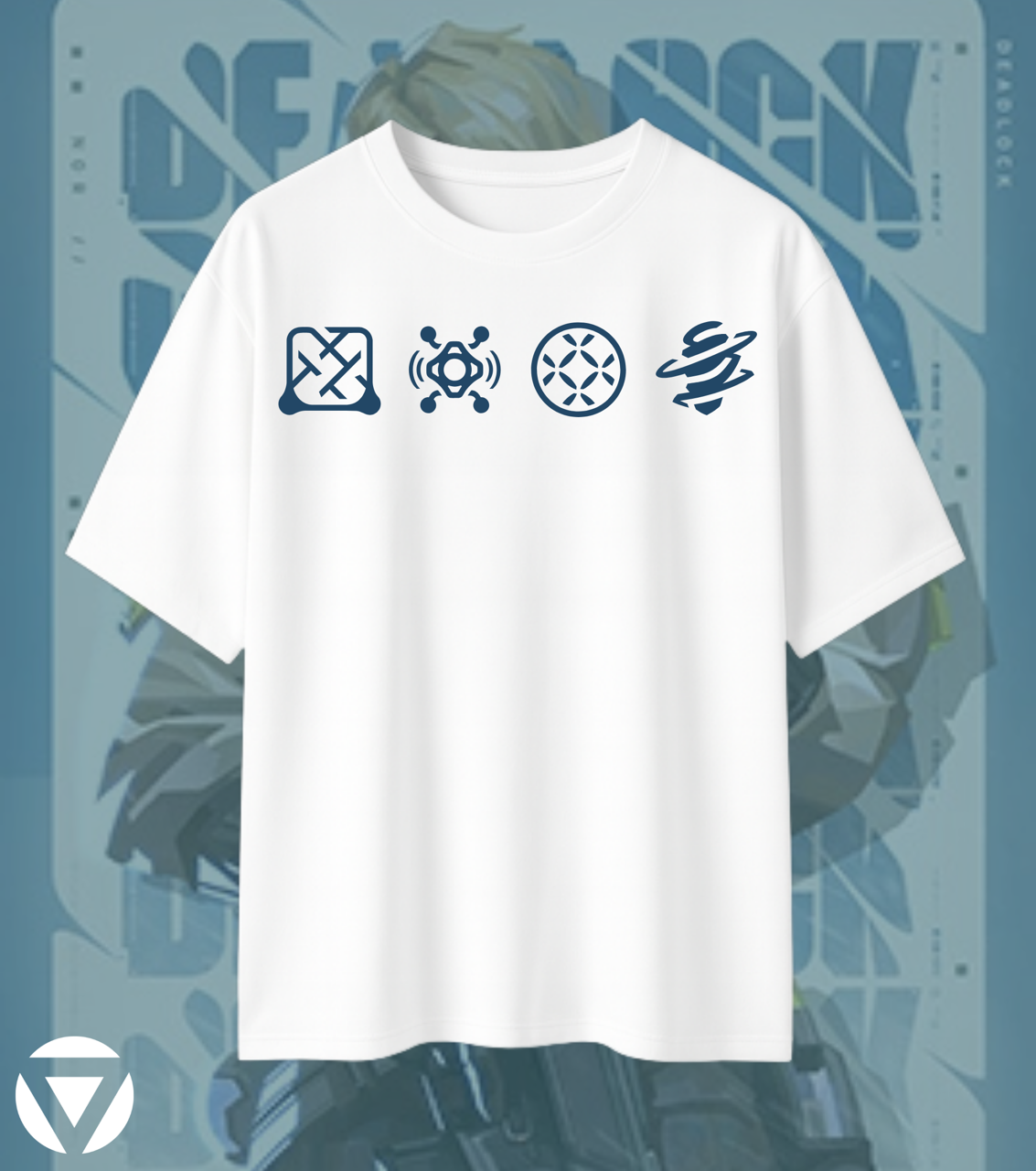 Deadlock Valorant Oversized Tee – Iron Grip Edition (240 GSM)
