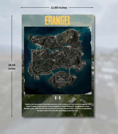 BGMI Map Wall Art Set – 300 GSM High Matte Finish