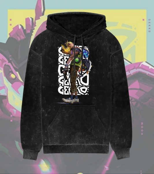 Gekko | Valorant – Creature Crew Acid Wash Hoodie