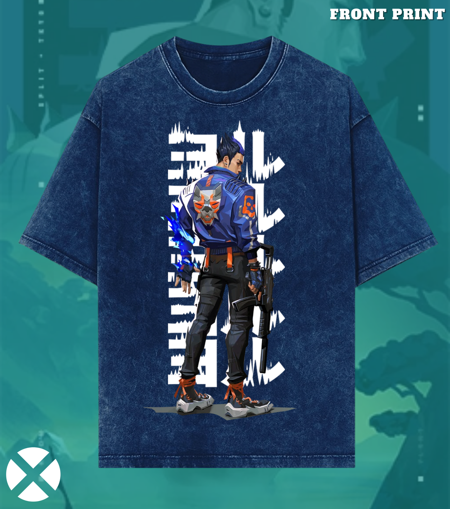 Valorant Yoru – 240 GSM Heavy Premium Oversized Acid Wash Tee