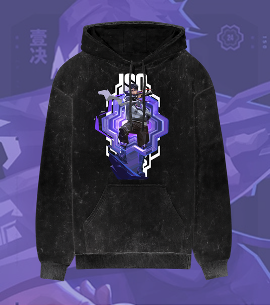 Iso | Valorant – Reality Fracture Acid Wash Hoodie