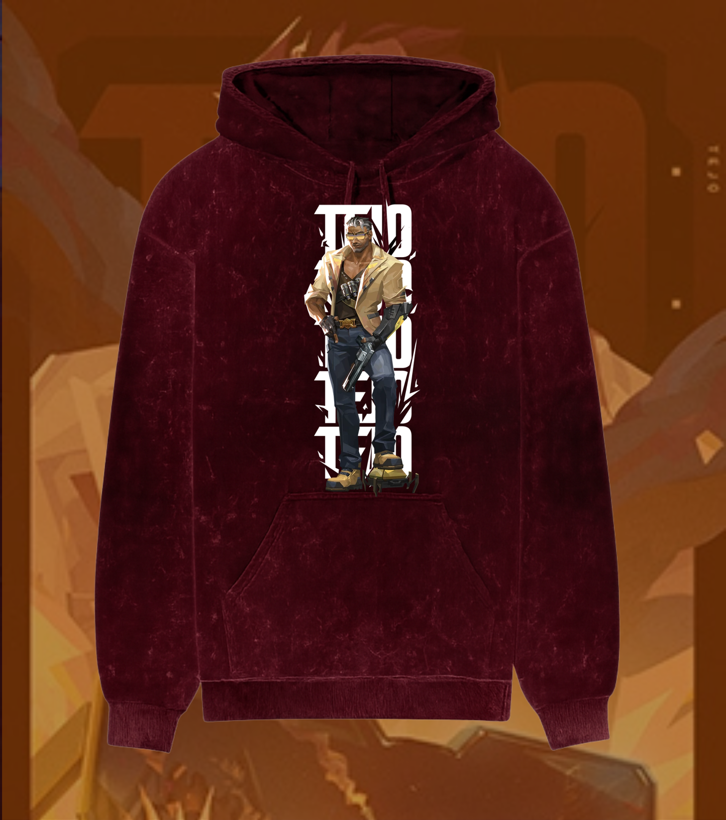 Tejo | Valorant – Street Enforcer Acid Wash Hoodie