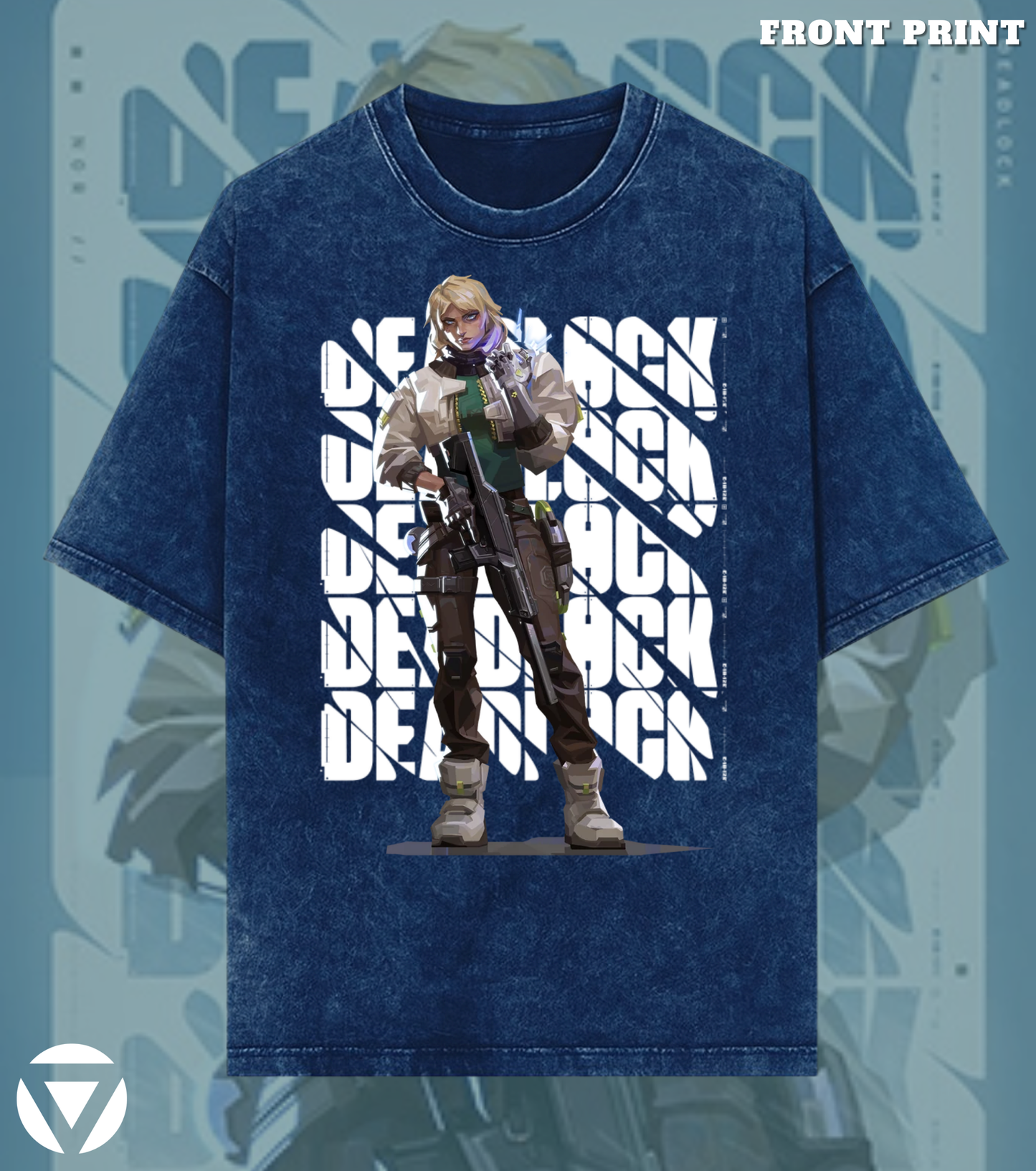 Deadlock | Valorant – Iron Grip 240 GSM Oversized Acid Wash Tee