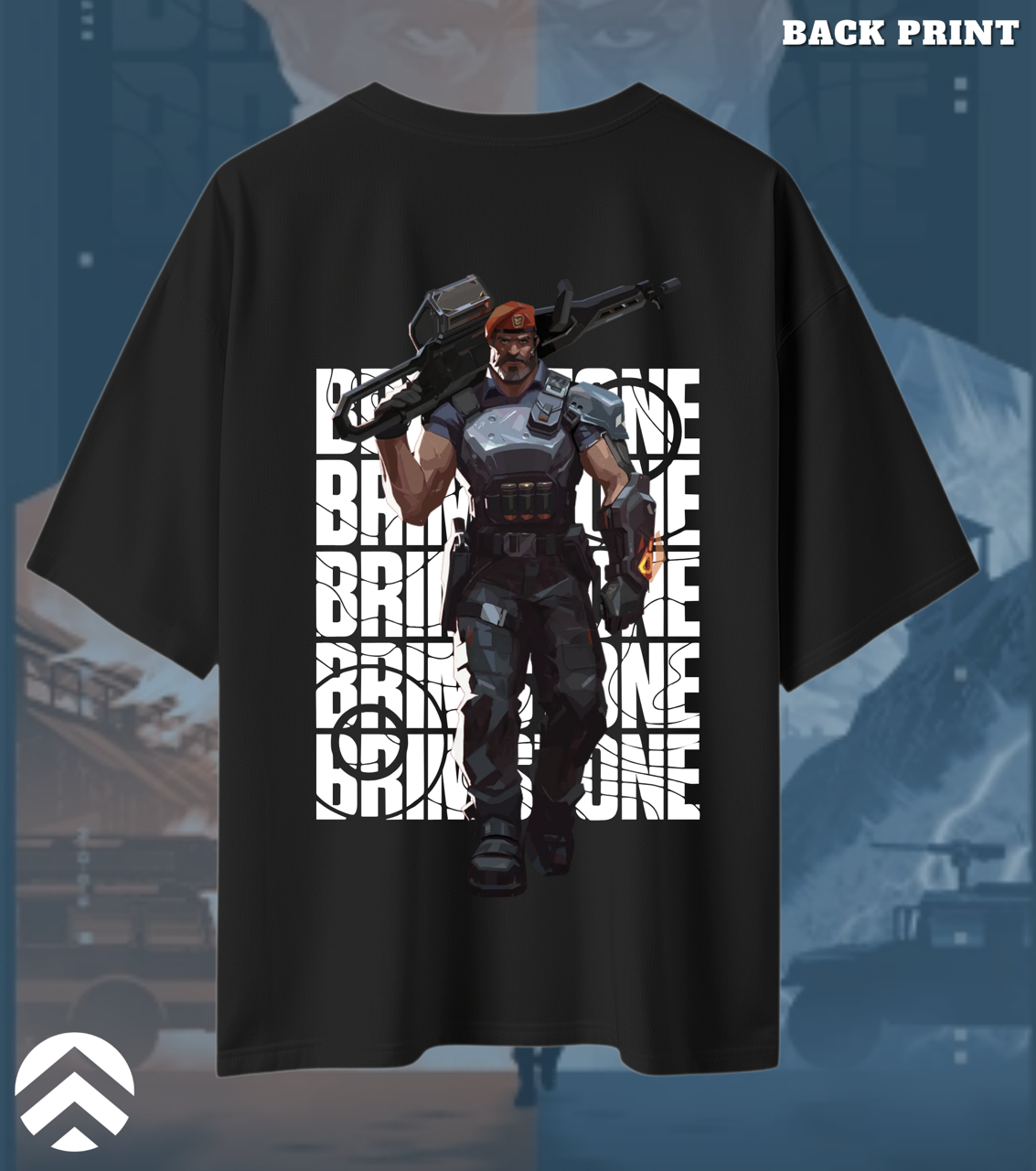 Valorant Brimstone Oversized T-Shirt – Commanding Fire Print (240 GSM)