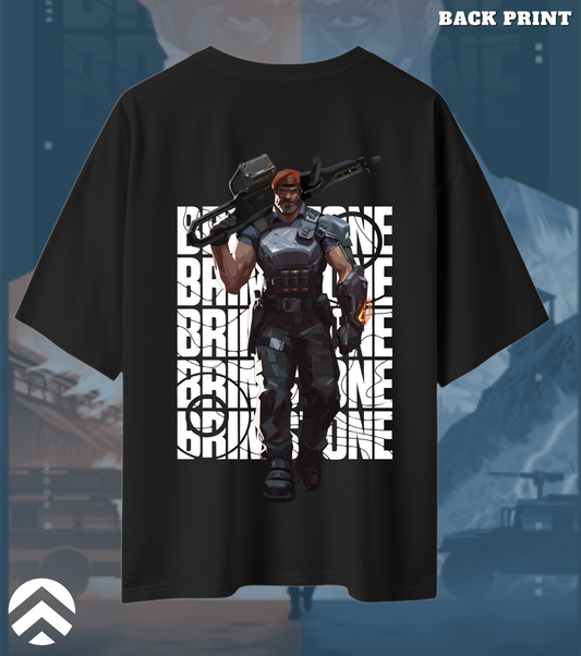 Valorant Brimstone Oversized T-Shirt – Commanding Fire Print (240 GSM)