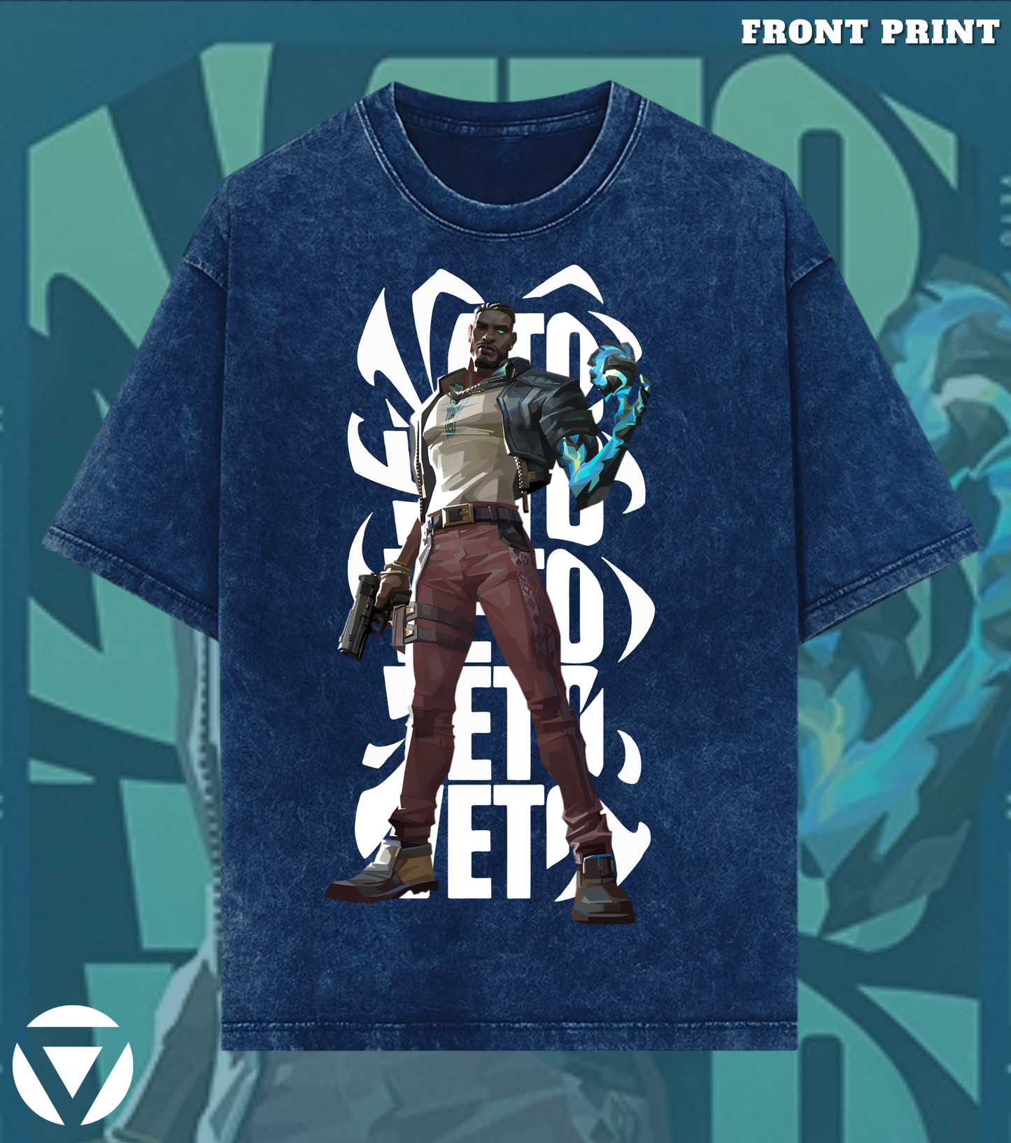 VETO | Valorant – Premium 240 GSM Oversized Acid Wash T-Shirt