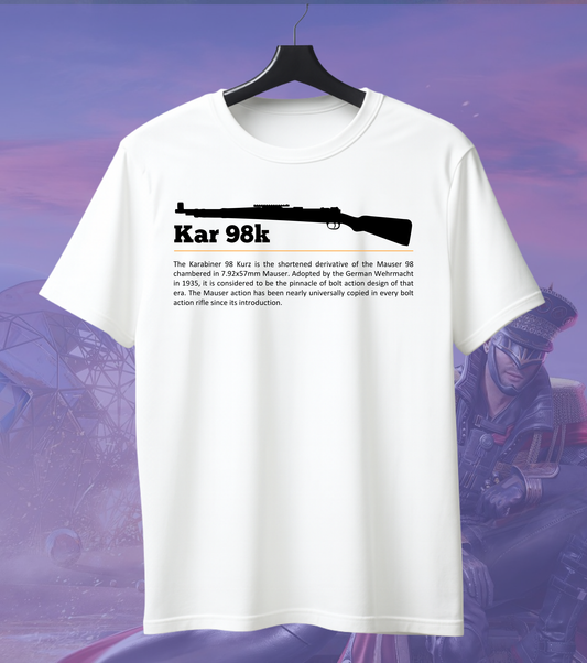 Kar 98k Classic Sniper Tee – 180 GSM | Iconic Bolt-Action Rifle Bgmi