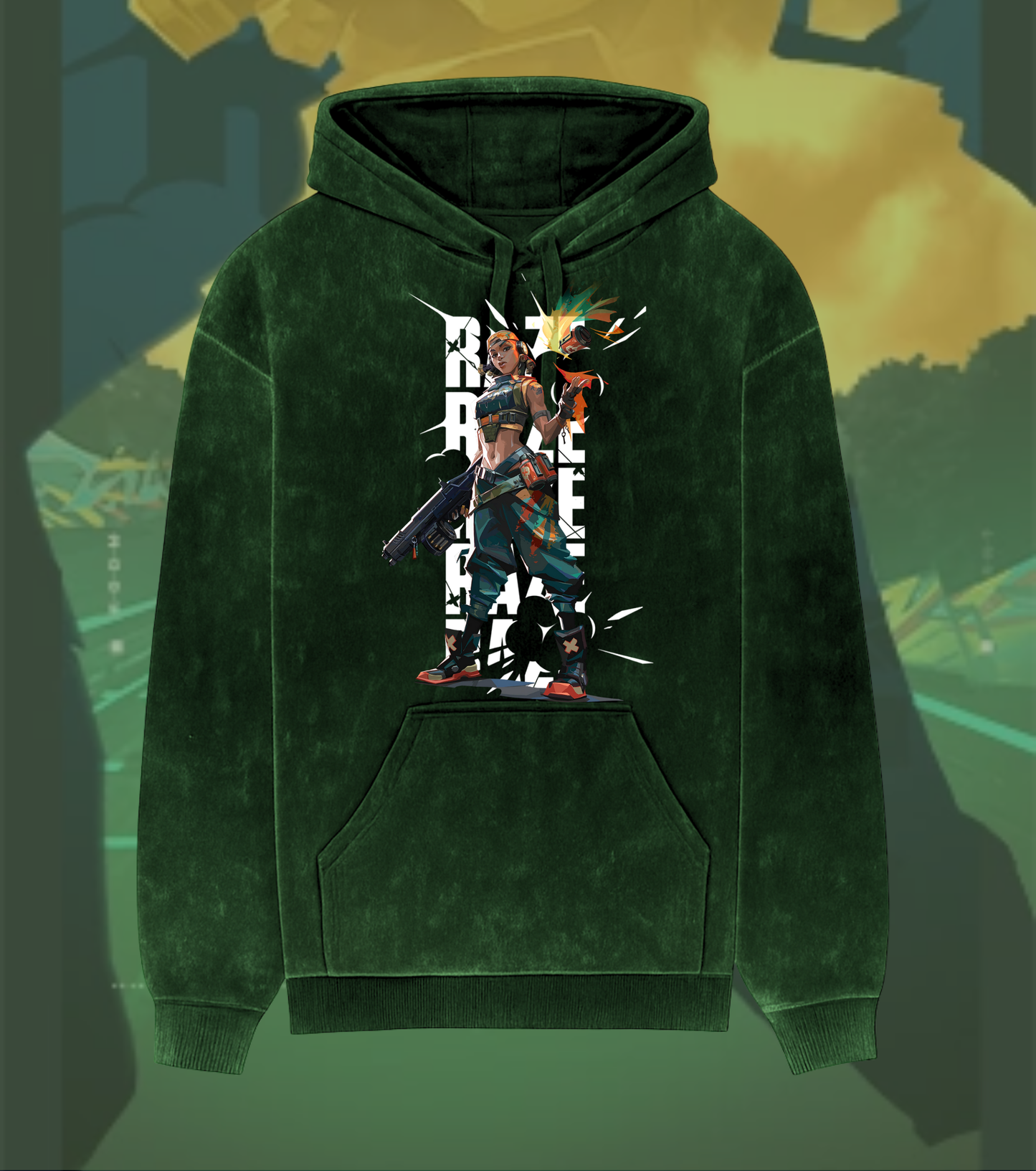 Raze | Valorant – Blast Artist Acid Wash Hoodie