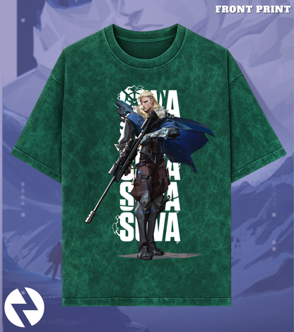 Sova | Valorant – Hunter’s Focus 240 GSM Oversized Acid Wash Tee