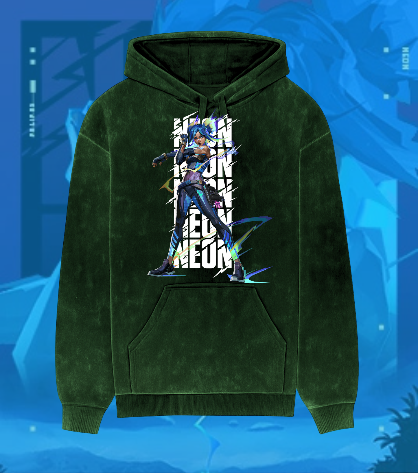 Neon | Valorant – Speed Surge Acid Wash Hoodie