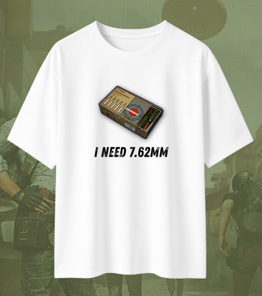 BGMI “I Need Ammo” Oversized T-Shirt | 240 GSM Gamer Meme Tee