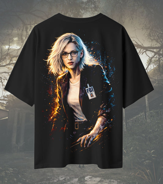 Resident Evil Claire Redfield T-Shirt – FBI Badge Graphic
