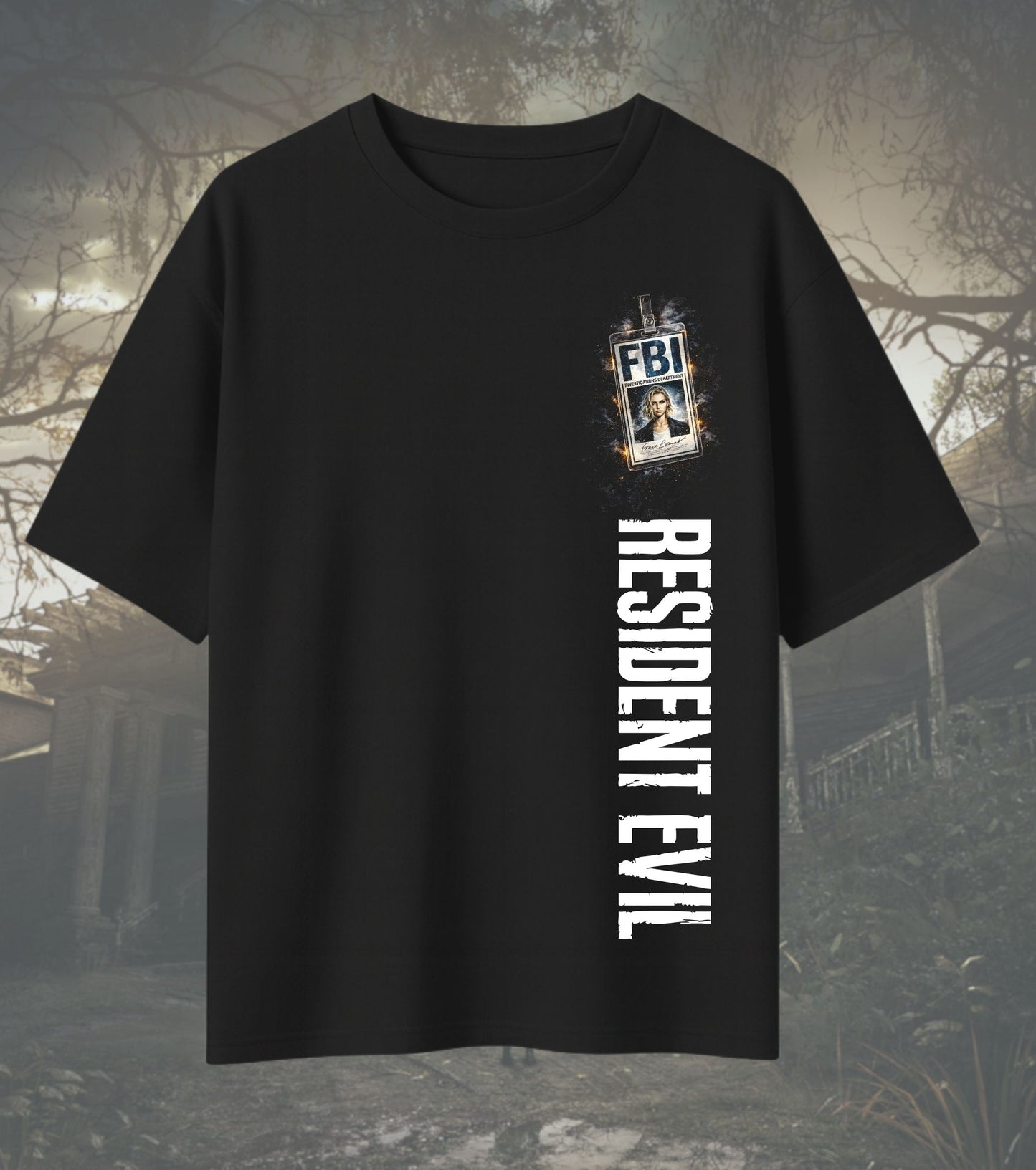 Resident Evil Claire Redfield T-Shirt – FBI Badge Graphic