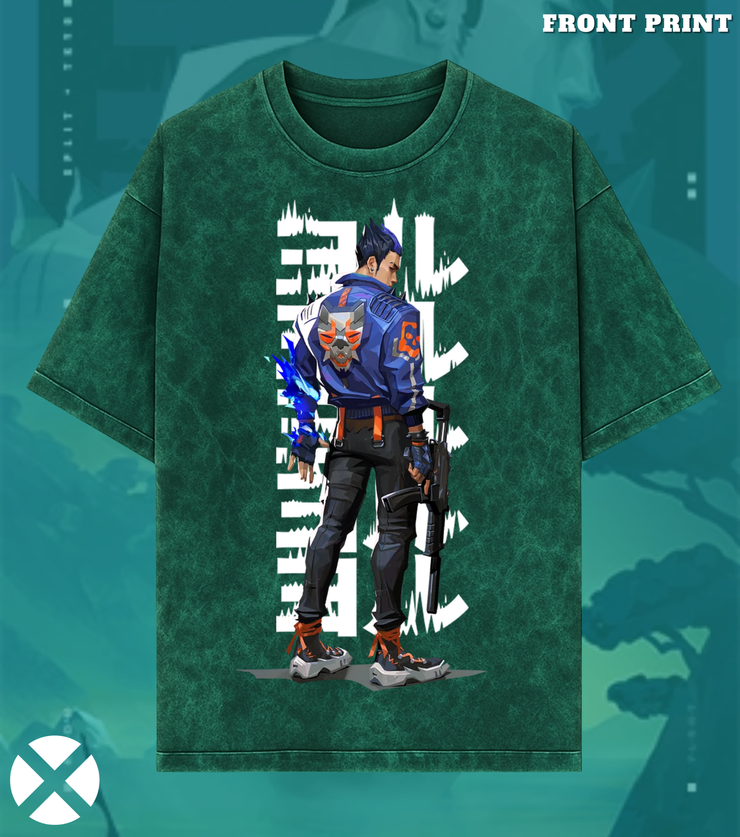 Valorant Yoru – 240 GSM Heavy Premium Oversized Acid Wash Tee