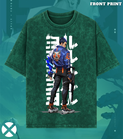 Valorant Yoru – 240 GSM Heavy Premium Oversized Acid Wash Tee