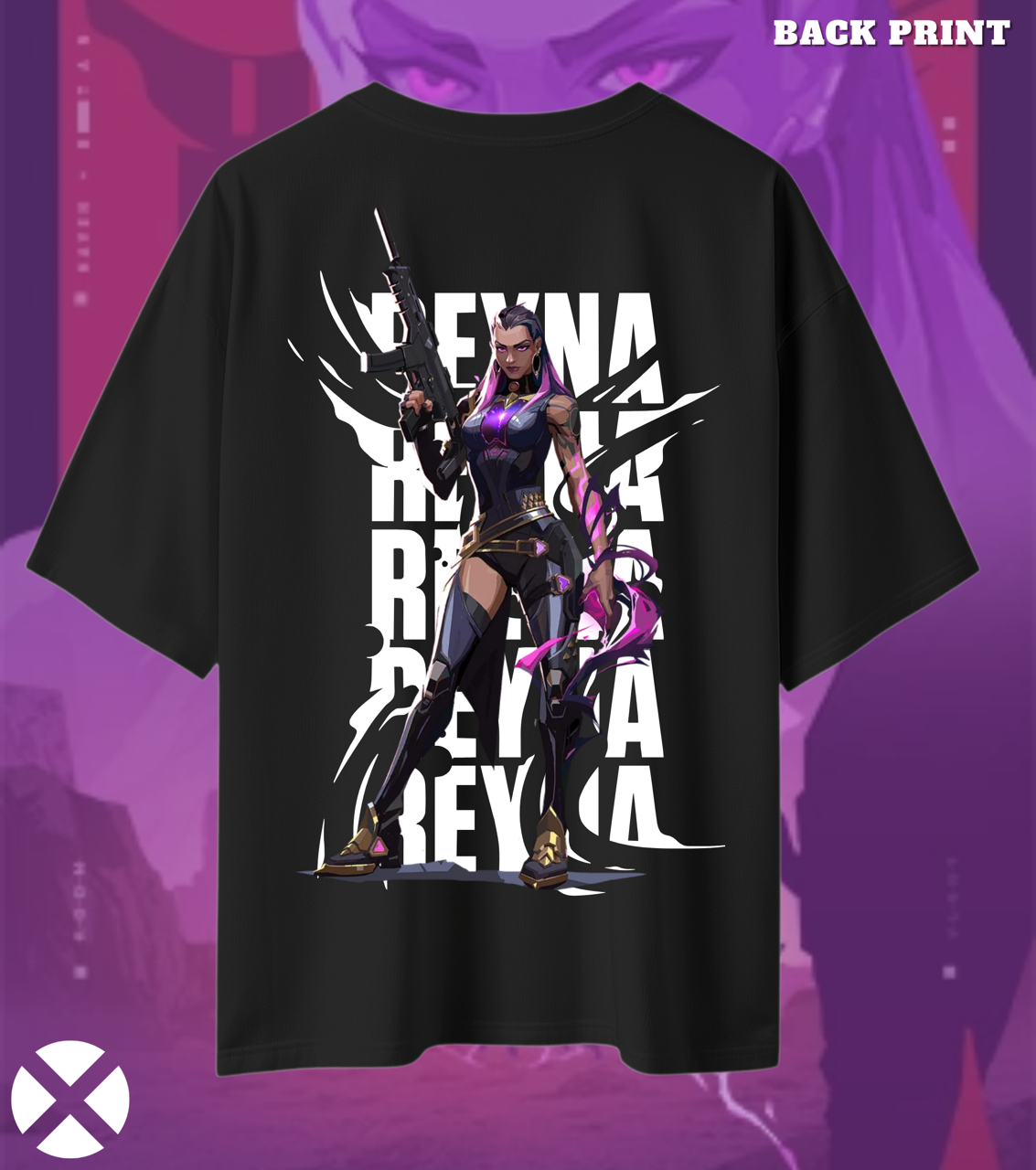 Reyna | Valorant – Empress of Shadows Oversized Tee (240 GSM Heavyweight)