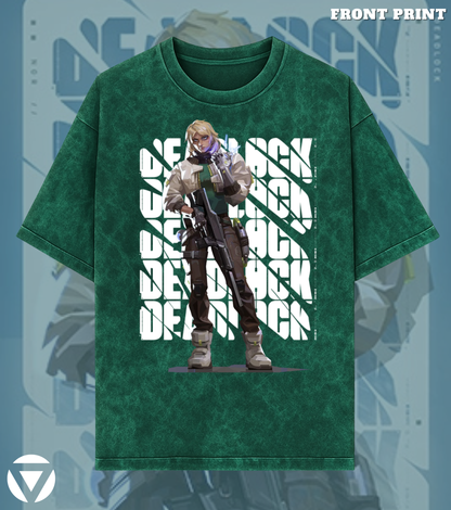 Deadlock | Valorant – Iron Grip 240 GSM Oversized Acid Wash Tee
