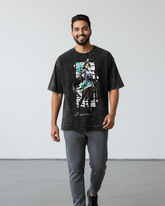 Sage | Valorant – Guardian Spirit Acid Wash Tee