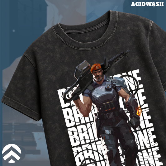 Brimstone | Valorant – Commanding Fire Acid Wash Tee