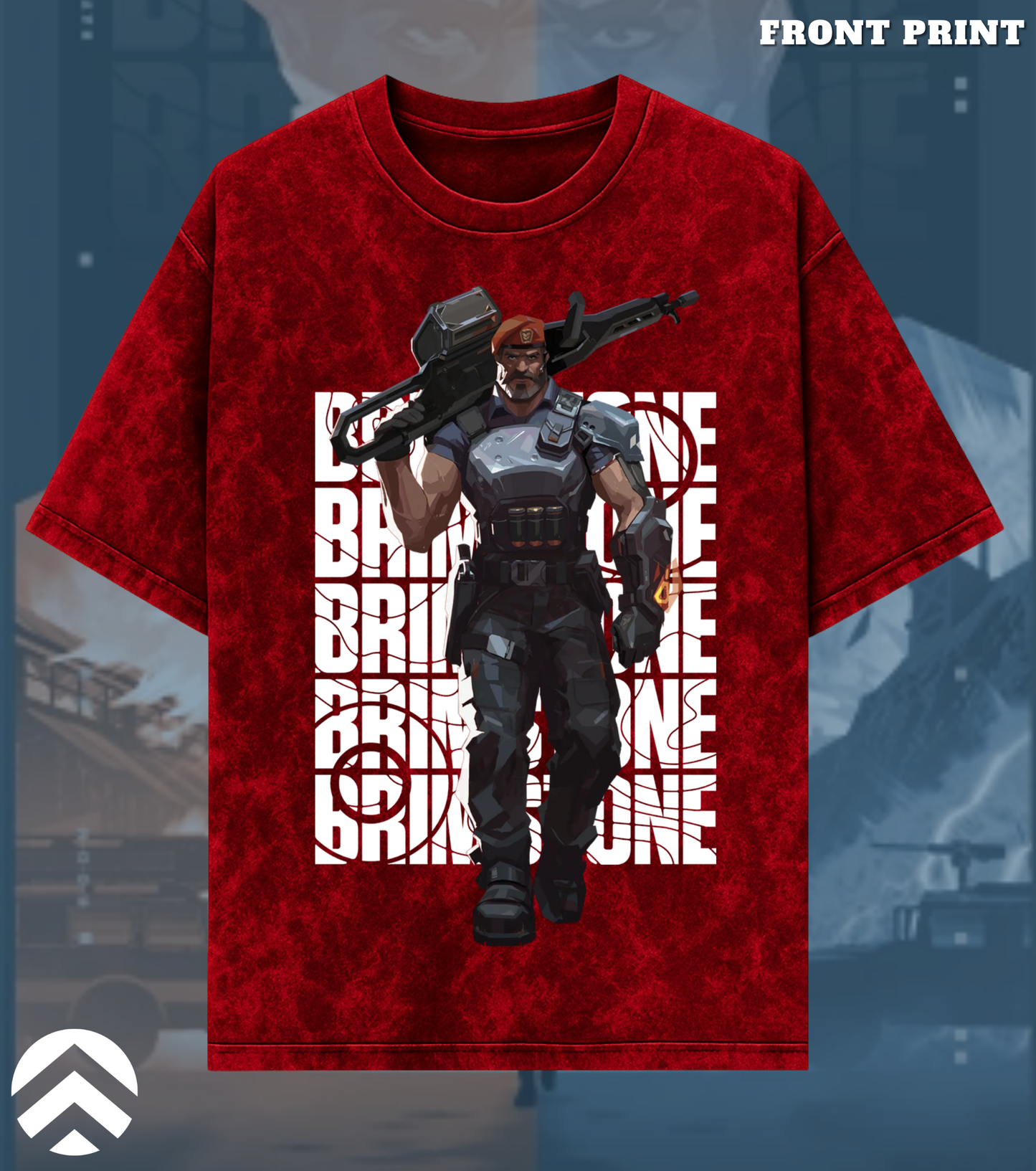 Brimstone | Valorant – Premium 240 GSM Oversized Acid Wash Tee