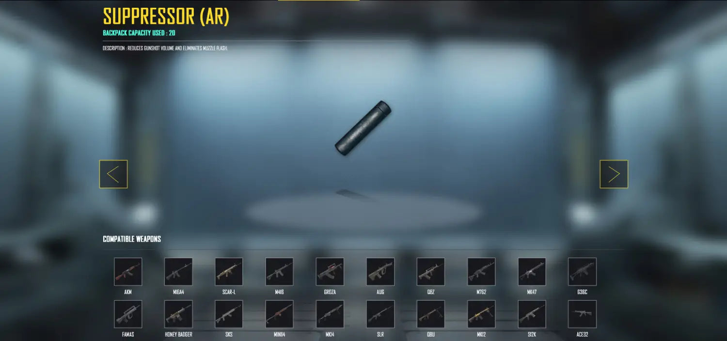 bgmi suppressor ar attachment silent gameplay pubg mobile stealth gun guide bowchika