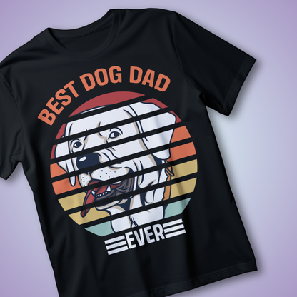 BEST DOG DAD EVER – Retro Gold T-Shirt