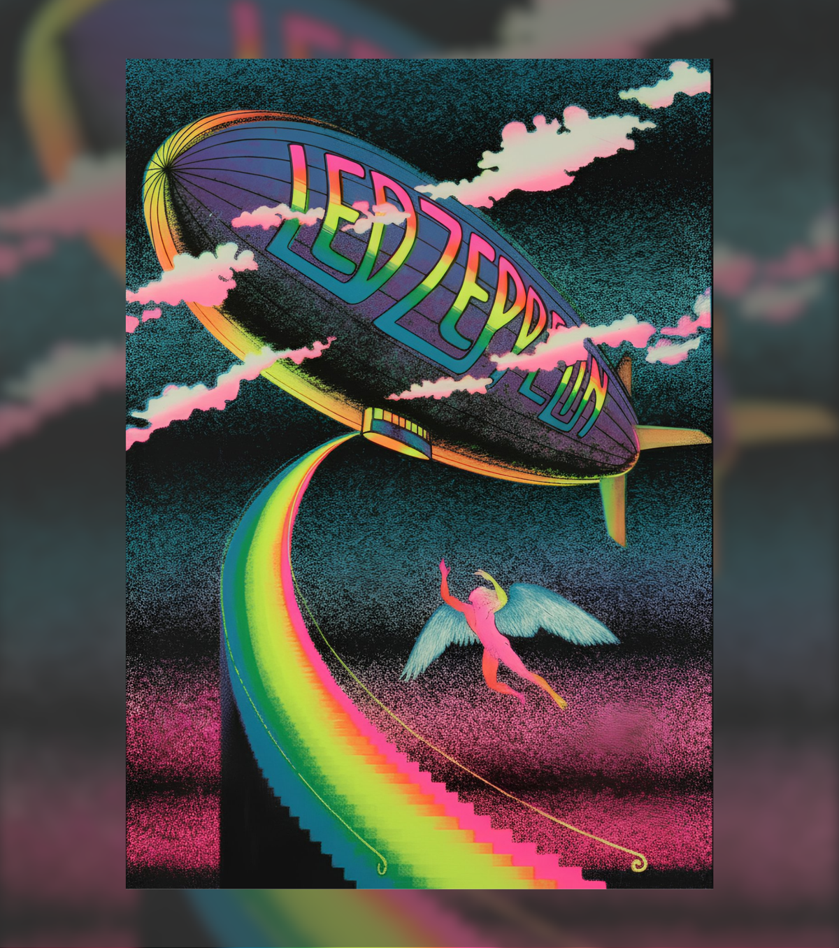 Led Zeppelin Neon Dream Poster
