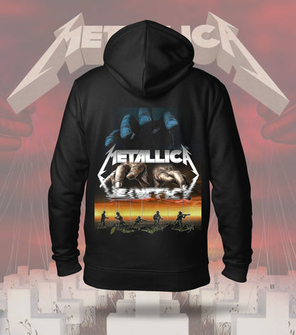 Metallica Surreal Hands Graphic Hoodie – 300 GSM Heavyweight Cotton – Black back print