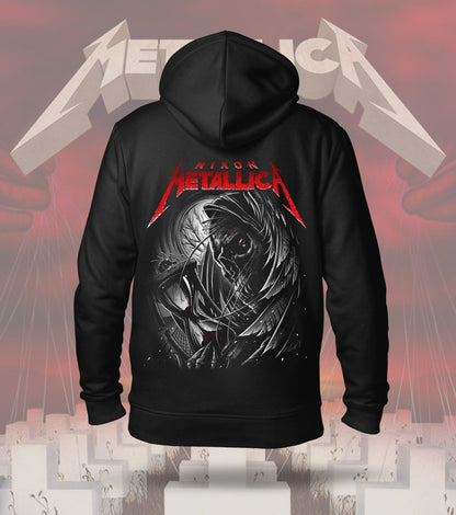 Metallica Dark Reaper Graphic Hoodie – 300 GSM Heavyweight Cotton – Black back print