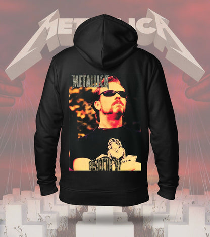 Metallica Master of Puppets & Hetfield Dual Print Hoodie – 300 GSM Heavyweight Cotton – Black back print