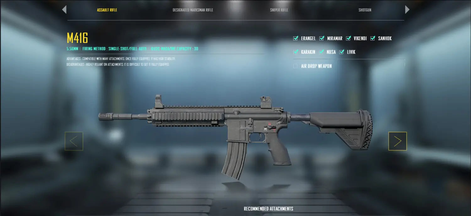 Best Attachments for the M416 in Battlegrounds Mobile India (Complete Pro Guide)