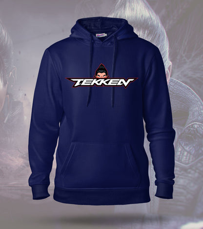 Tekken Purple Shadow hoodie front view, navy colour