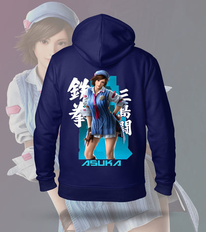 Tekken Duo Fighters hoodie back print, navy colour