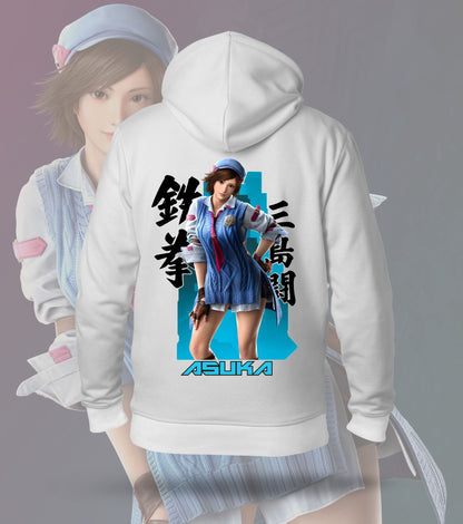Tekken Duo Fighters hoodie back print, white colour